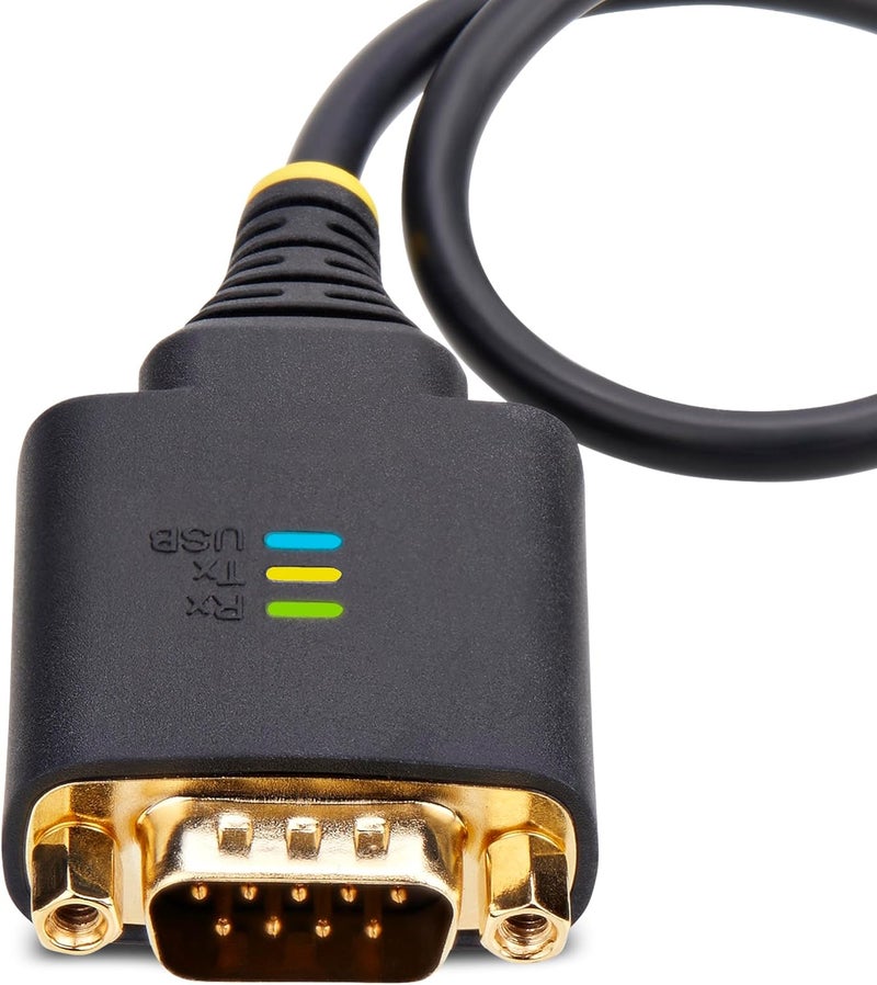 Star Tech 1ft/30cm USB to Serial Adapter Cable, COM Retention, FTDI, USB-A to DB9 RS232, Interchangeable DB9 Nuts/Screws - Image 4